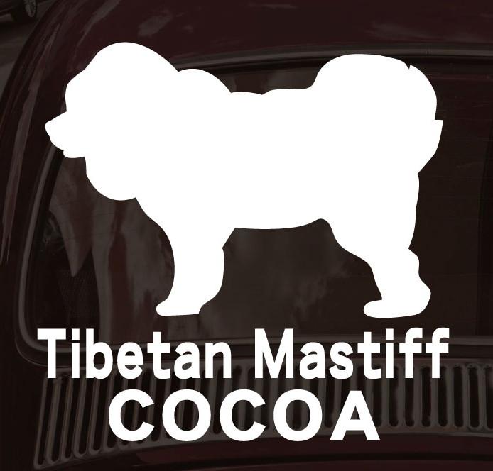 チベタンマスティフ_オリジナルペットシルエットカーステッカー_犬グッズ_名入れ_PET-TEP_ENT_075_2091枚目の画像