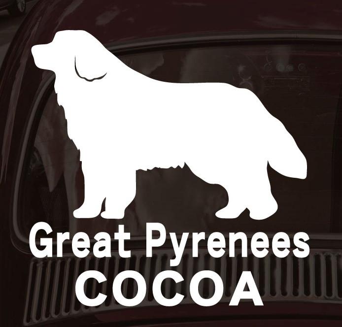 グレートピレニーズ_オリジナルペットシルエットカーステッカー_犬グッズ_名入れ_PET-TEP_ENT_032_1251枚目の画像