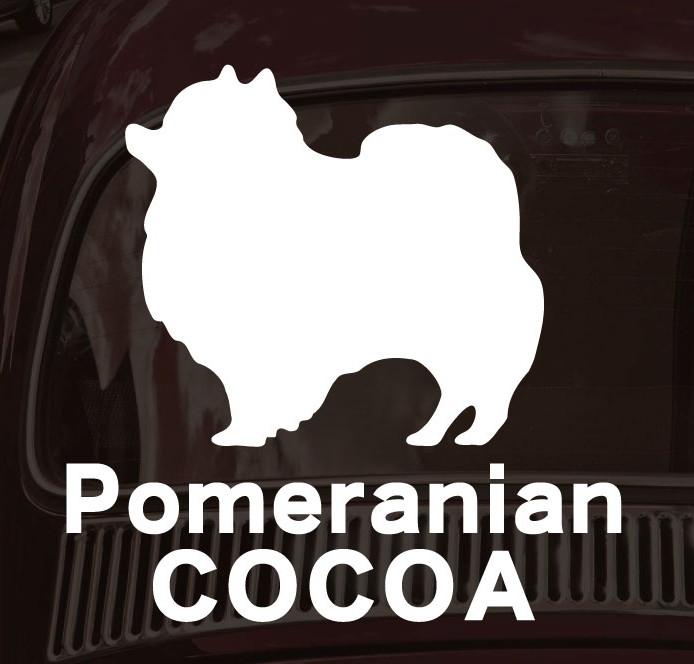 ポメラニアン_オリジナルペットシルエットカーステッカー_犬グッズ_名入れ_PET-TEP_ENT_133_1101枚目の画像