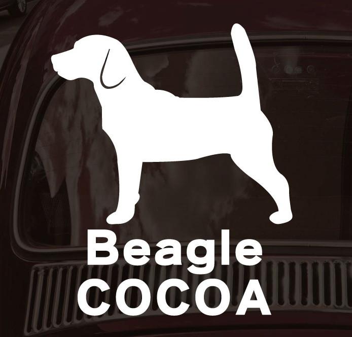 ビーグル2_オリジナルペットシルエットカーステッカー_犬グッズ_名入れ_PET-TEP_ENT_106_2581枚目の画像