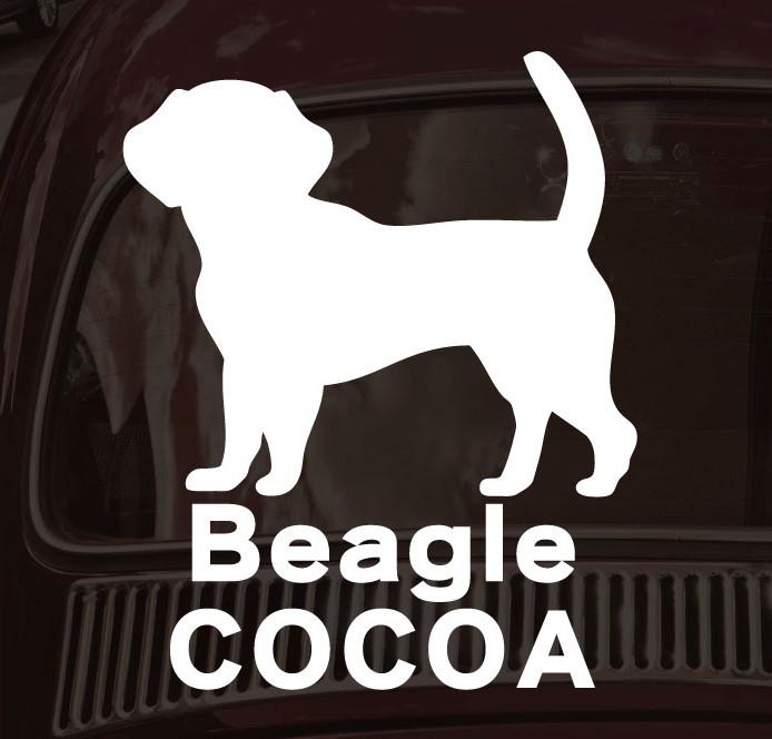 ビーグル_オリジナルペットシルエットカーステッカー_犬グッズ_名入れ_PET-TEP_ENT_105_1501枚目の画像