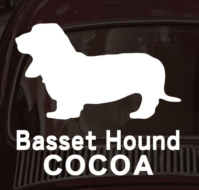 バセットハウンド_オリジナルペットシルエットカーステッカー_犬グッズ_名入れ_PET-TEP_ENT_100_1481枚目の画像