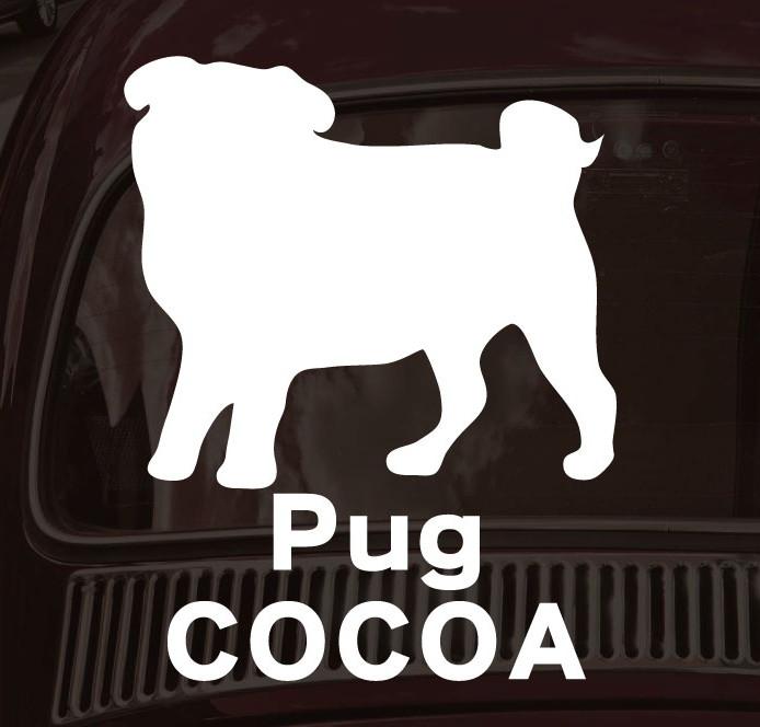パグ_オリジナルペットシルエットカーステッカー_犬グッズ_名入れ_PET-TEP_ENT_098_1461枚目の画像