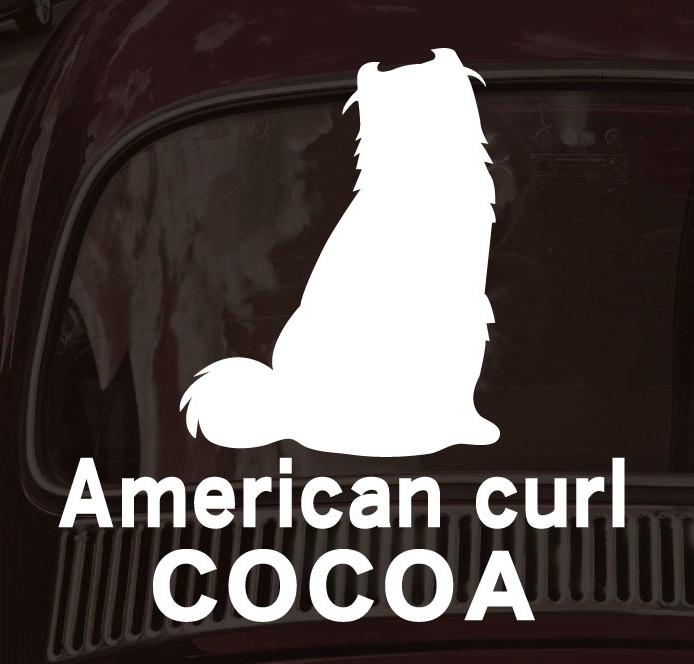 アメリカンカール_オリジナルペットシルエットカーステッカー_猫グッズ_名入れ_PET-TEP_ENT_186_3231枚目の画像
