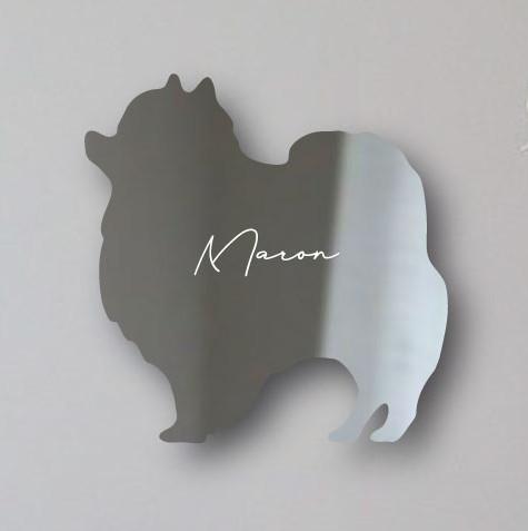 ポメラニアン_オリジナルペットシルエットシェイプミラー鏡_犬グッズ_名入れ_PET-TEP_ENT_133_1101枚目の画像