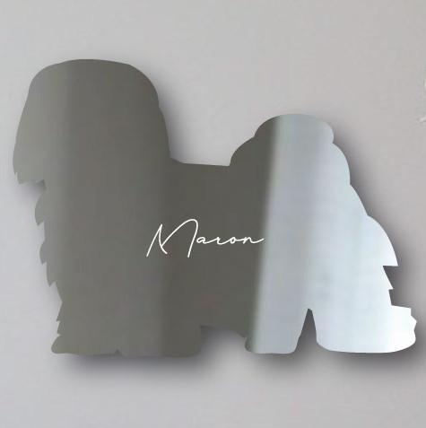 ハバニーズ_オリジナルペットシルエットシェイプミラー鏡_犬グッズ_名入れ_PET-TEP_ENT_102_2221枚目の画像