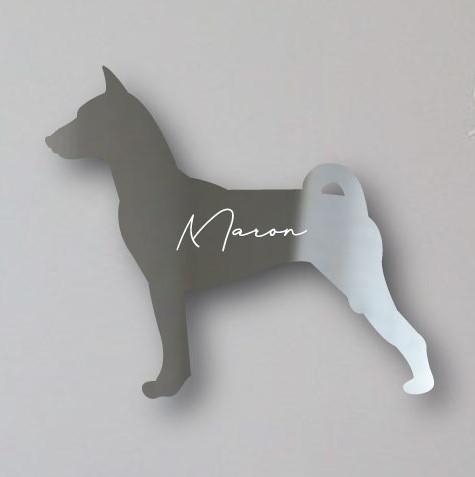 バセンジー_オリジナルペットシルエットシェイプミラー鏡_犬グッズ_名入れ_PET-TEP_ENT_101_2211枚目の画像