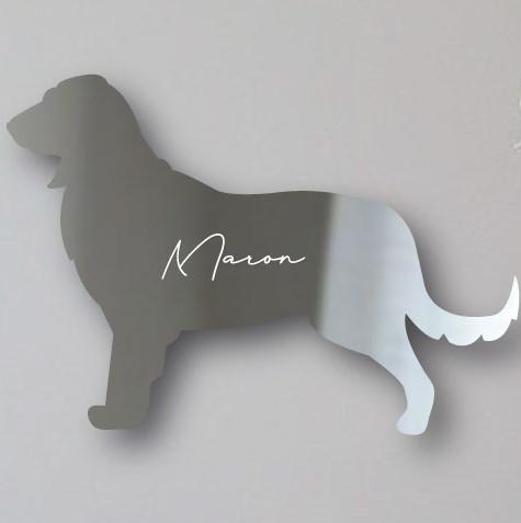 スモールミュンスターレンダー_シルエットシェイプミラー鏡_犬グッズ_名入れ_PET-TEP_ENT_065_2011枚目の画像