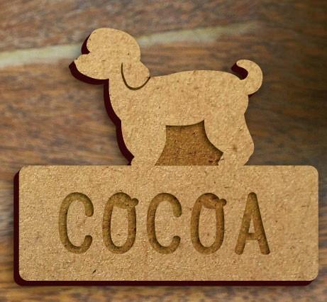 マルチーズパピーカット_ペットシルエット木札/木製名札_犬グッズ_名入れ_PET-TEP_ENT_142_1601枚目の画像