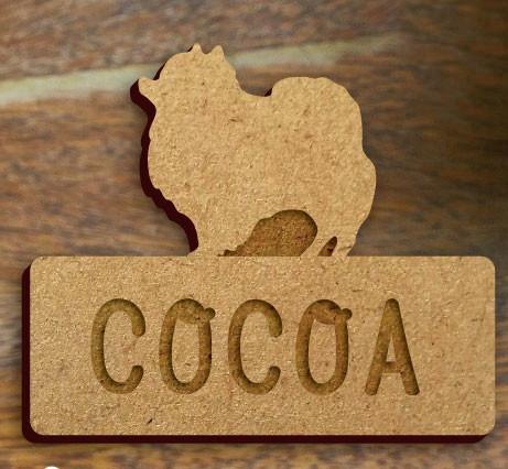 ポメラニアン_オリジナルペットシルエット木札/木製名札_犬グッズ_名入れ_PET-TEP_ENT_133_1101枚目の画像