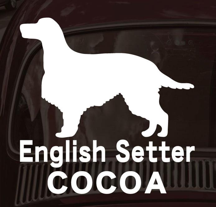 イングリッシュセター_オリジナルペットシルエットカーステッカー_犬グッズ_名入れ_PET-TEP_ENT_015_1181枚目の画像