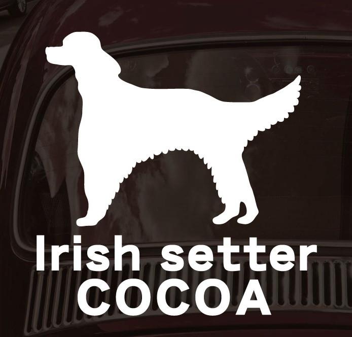 アイリッシュセッター_オリジナルペットシルエットカーステッカー_犬グッズ_名入れ_PET-TEP_ENT_004_1121枚目の画像
