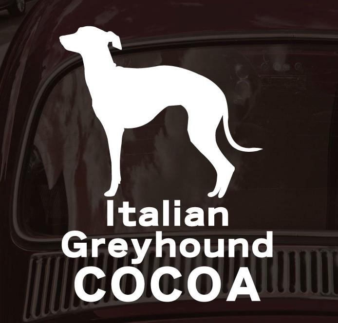 イタリアングレーハウンド_ペットシルエットカーステッカー_犬グッズ_名入れ_PET-TEP_ENT_012_1161枚目の画像