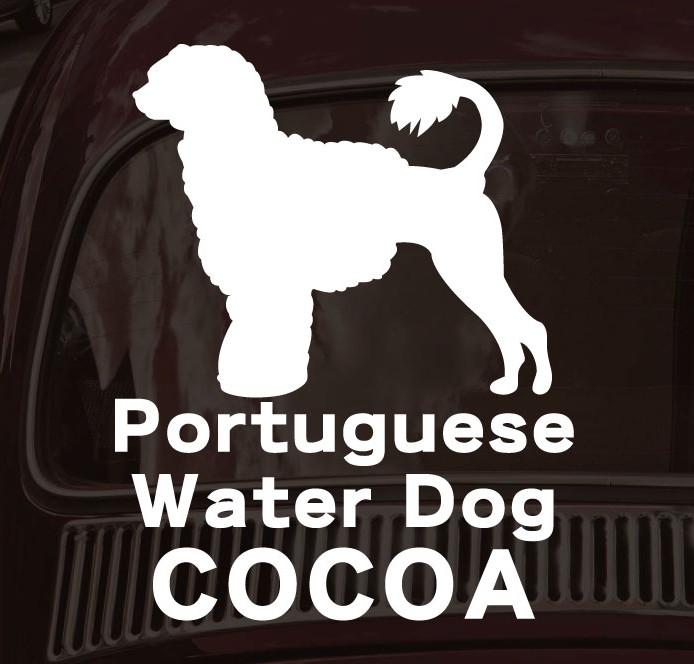 ポーチュギーズウォータードッグ_ペットカーステッカー_犬グッズ_名入れ_PET-TEP_ENT_129_2401枚目の画像