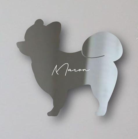 ポメラニアン柴犬カット_ペットシルエットシェイプミラー鏡_犬グッズ_名入れ_PET-TEP_ENT_134_2591枚目の画像