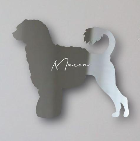 ポーチュギーズウォータードッグ_ペットシェイプミラー鏡_犬グッズ_名入れ_PET-TEP_ENT_129_2401枚目の画像