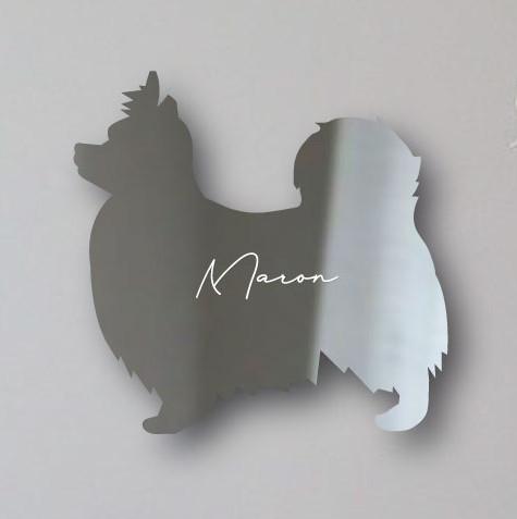 パピヨン_オリジナルペットシルエットシェイプミラー鏡_犬グッズ_名入れ_PET-TEP_ENT_103_1491枚目の画像