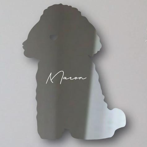 トイプードルおすわり_ペットシルエットシェイプミラー鏡_犬グッズ_名入れ_PET-TEP_ENT_085_1411枚目の画像