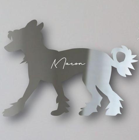 チャイニーズクレステッドドッグ_ペットシェイプミラー鏡_犬グッズ_名入れ_PET-TEP_ENT_076_2101枚目の画像