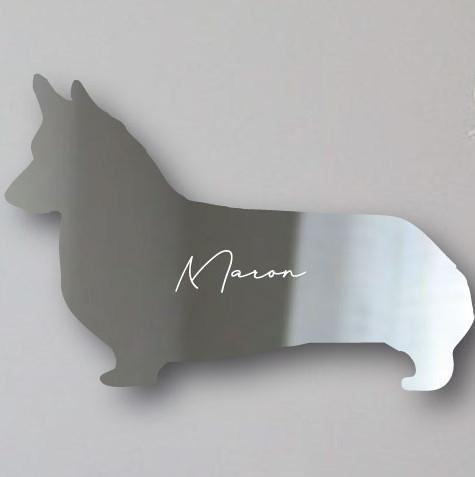 コーギー_オリジナルペットシルエットシェイプミラー鏡_犬グッズ_名入れ_PET-TEP_ENT_037_1111枚目の画像