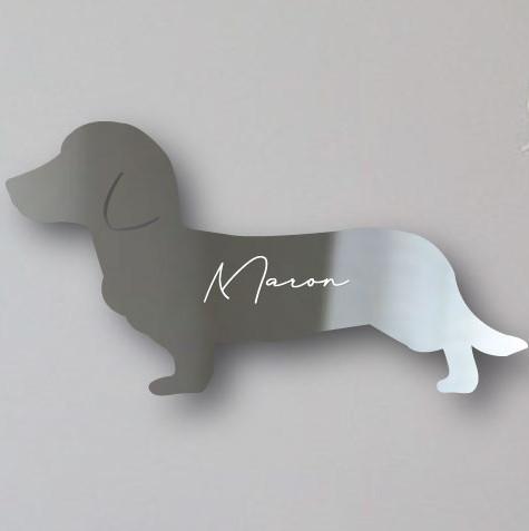 カニンヘンダックスフンド_ペットシルエットシェイプミラー鏡_犬グッズ_名入れ_PET-TEP_ENT_026_2631枚目の画像