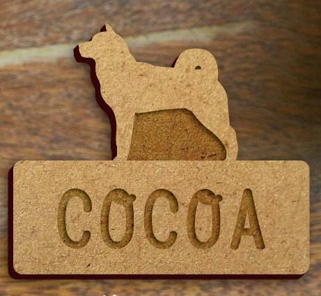 北海道犬_オリジナルペットシルエット木札/木製名札_犬グッズ_名入れ_PET-TEP_ENT_132_2411枚目の画像