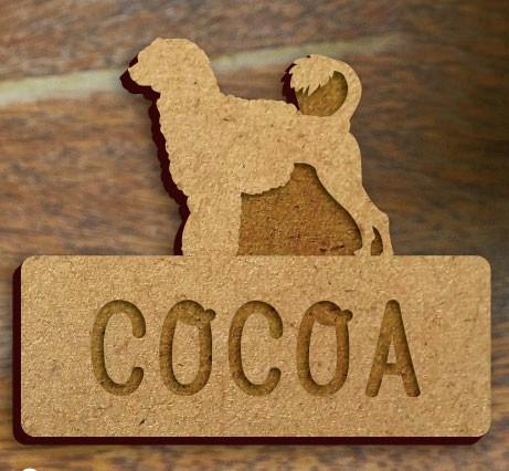 ポーチュギーズウォータードッグ_ペット木札/木製名札_犬グッズ_名入れ_PET-TEP_ENT_129_2401枚目の画像