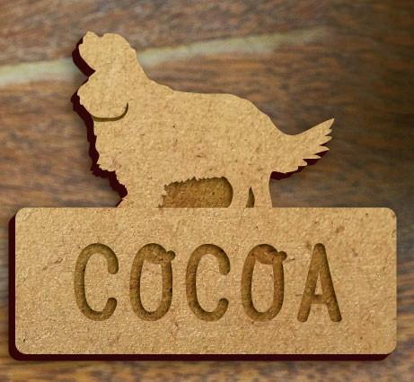 キャバリアキングチャールズスパニエル_ペット木札/木製名札_犬グッズ_名入れ_PET-TEP_ENT_029_1231枚目の画像