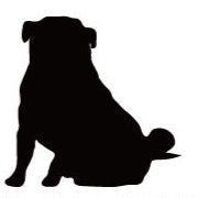 パグおすわり_オリジナルペットシルエットカートプレート_犬グッズ_名入れ_PET-TEP_ENT_099_147 | 2枚目